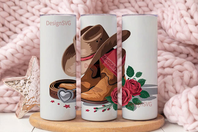 Rustic Cowgirl 20oz Tumbler Wrap Sublimation DesignSVG 