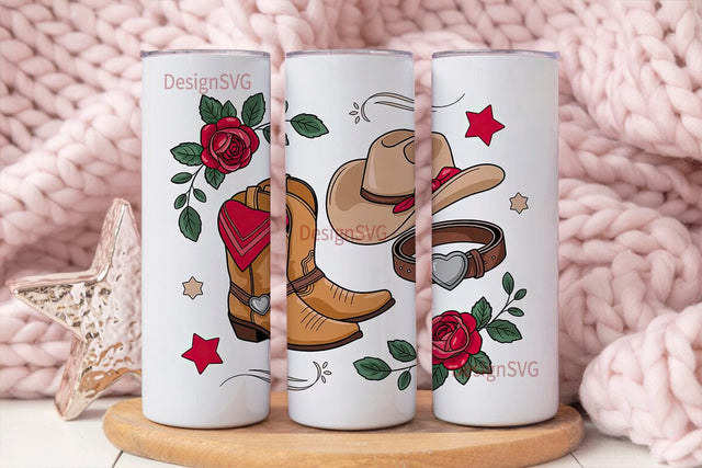 Rustic Cowgirl 20oz Tumbler Wrap Sublimation DesignSVG 