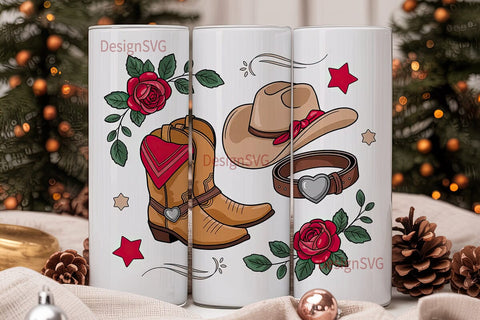 Rustic Cowgirl 20oz Tumbler Wrap Sublimation DesignSVG 