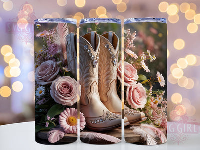 Rustic Cowgirl Boots Tumbler, Western Tumbler, Rustic 20oz Wrap, Sublimation Design, Stylish Gift Idea, Country Boots Wrap, Southwestern Western Tumbler Sublimation SvggirlplusArt 