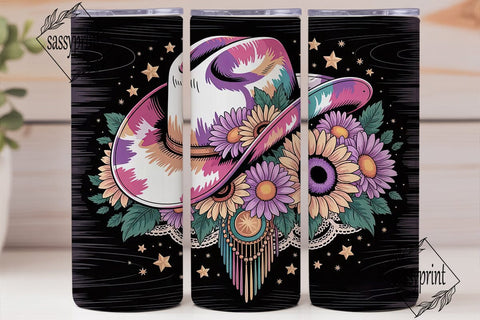 Rustic Cowgirl Floral 20oz Tumbler Wrap Sublimation sassyprint 