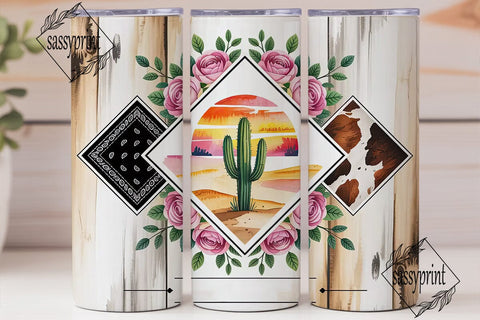 Rustic Cowgirl Floral 20oz Tumbler Wrap Sublimation sassyprint 