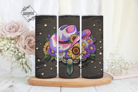 Rustic Cowgirl Floral 20oz Tumbler Wrap Sublimation sassyprint 