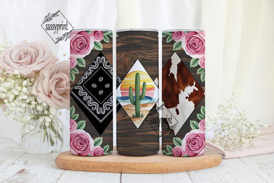 Rustic Cowgirl Floral 20oz Tumbler Wrap Sublimation sassyprint 