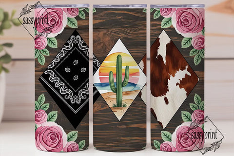 Rustic Cowgirl Floral 20oz Tumbler Wrap Sublimation sassyprint 