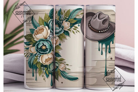 Rustic Cowgirl Floral 20oz Tumbler Wrap Sublimation sassyprint 