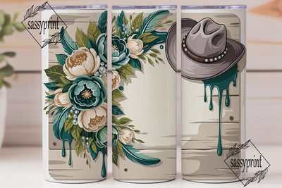 Rustic Cowgirl Floral 20oz Tumbler Wrap Sublimation sassyprint 