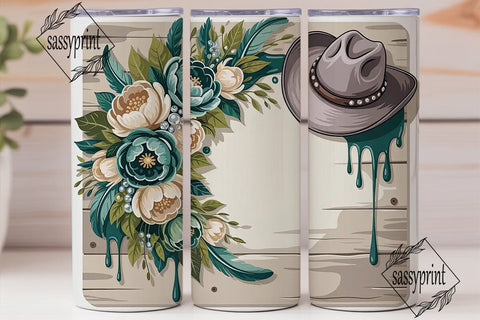 Rustic Cowgirl Floral 20oz Tumbler Wrap Sublimation sassyprint 