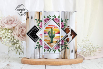 Rustic Cowgirl Floral 20oz Tumbler Wrap Sublimation sassyprint 