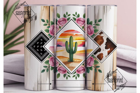 Rustic Cowgirl Floral 20oz Tumbler Wrap Sublimation sassyprint 