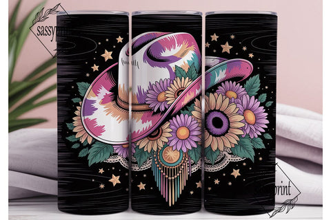 Rustic Cowgirl Floral 20oz Tumbler Wrap Sublimation sassyprint 