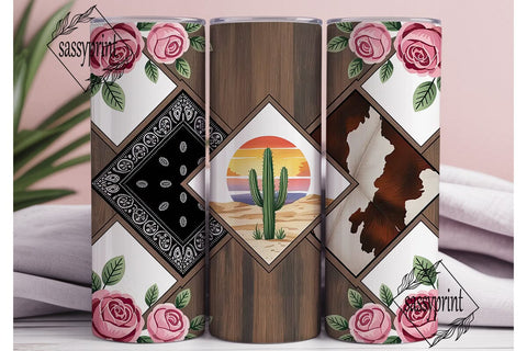Rustic Cowgirl Floral 20oz Tumbler Wrap Sublimation sassyprint 