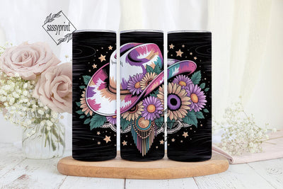 Rustic Cowgirl Floral 20oz Tumbler Wrap Sublimation sassyprint 