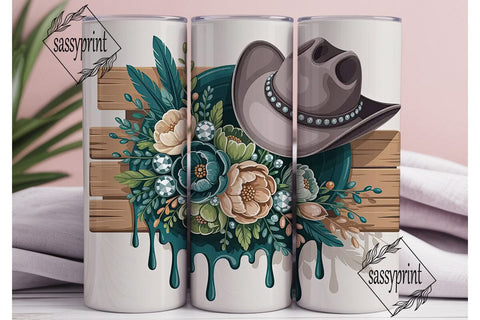 Rustic Cowgirl Floral 20oz Tumbler Wrap Sublimation sassyprint 