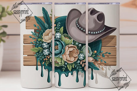 Rustic Cowgirl Floral 20oz Tumbler Wrap Sublimation sassyprint 