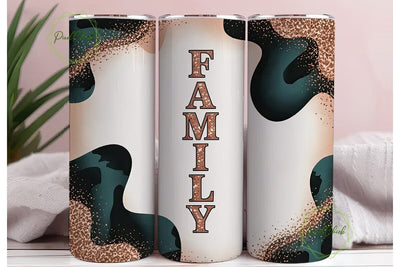 Rustic Cowhide Family 20oz Tumbler Wrap Sublimation PixelChick 