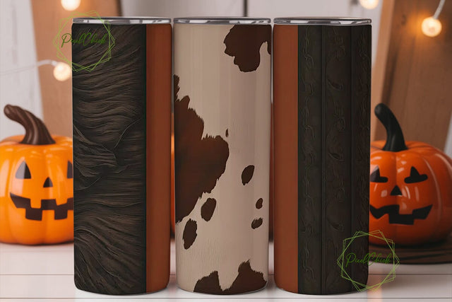 Rustic Cowhide & Leather 20oz Tumbler Sublimation PixelChick 