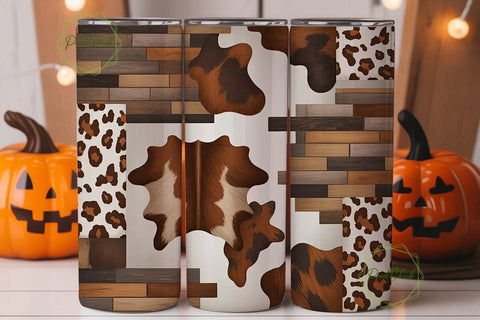Rustic Cowhide & Leopard 20oz Tumbler Sublimation PixelChick 