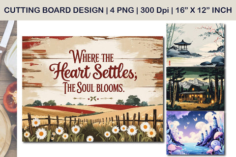 Rustic cutting board design, farmhouse kitchen decor Sublimation Paper Switch 