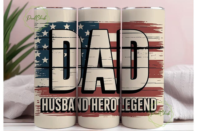 Rustic Dad Husband Legend 20oz Tumbler Sublimation PixelChick 