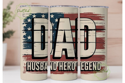 Rustic Dad Husband Legend 20oz Tumbler Sublimation PixelChick 