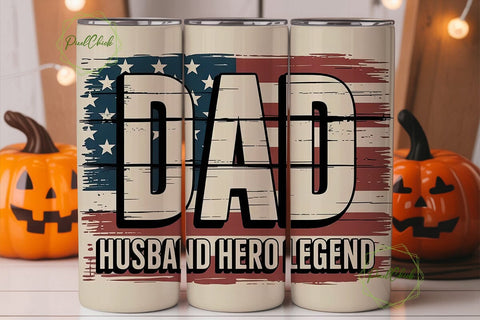 Rustic Dad Husband Legend 20oz Tumbler Sublimation PixelChick 