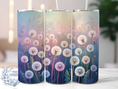 Rustic Dandelion Floral Tumbler, Spring Flower Tumbler, Stylish 20oz Wrap, Sublimation Design, Trendy Gift Idea, Rustic Dandelion Wrap, Botanical Floral Tumbler Sublimation ToriDesigns 