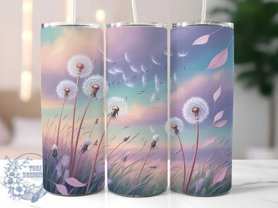 Rustic Dandelion Floral Tumbler, Spring Flower Tumbler, Stylish 20oz Wrap, Sublimation Design, Trendy Gift Idea, Rustic Dandelion Wrap, Botanical Floral Tumbler Sublimation ToriDesigns 