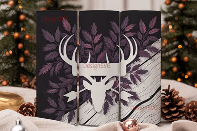 Rustic Deer Antler 20oz Tumbler Wrap Sublimation DesignSVG 