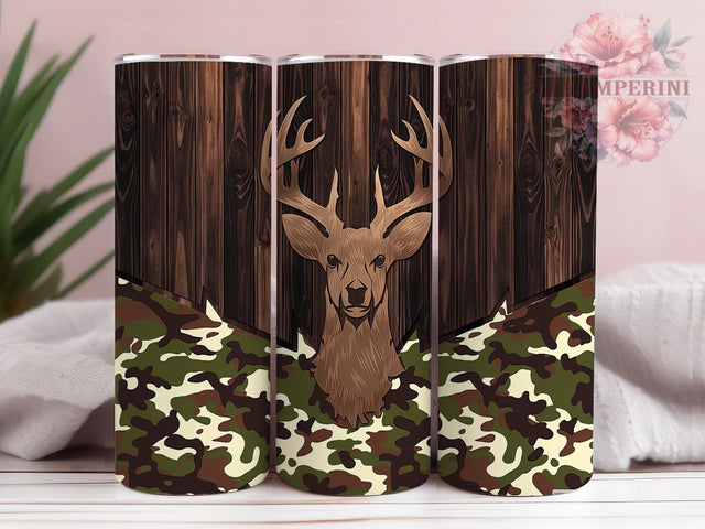 Rustic Deer Camo Hunting Tumbler Wrap, Deer Camo Design, Woodland Camo Tumbler, 20oz Outdoor Tumbler, Camping Tumbler Wrap, Rustic Camo Sublimation Sublimation Li Zamperini 