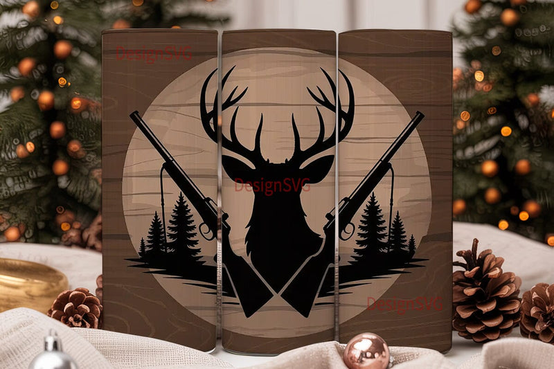 Rustic Deer Hunting 20oz Tumbler Wrap Sublimation DesignSVG 