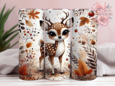Rustic Deer & Leaves Fall Tumbler Wrap, Deer Tumbler Wrap, 20oz Sublimation, Fall Forest Cup, Woodland Tumbler Design, Nature Mug Wrap, Rustic Fall Tumbler Sublimation Li Zamperini 