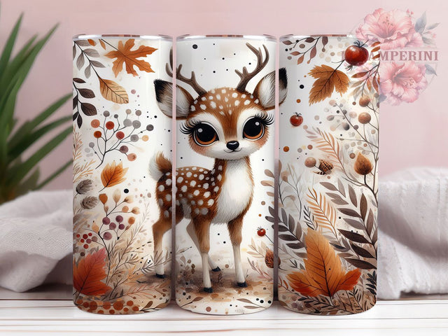Rustic Deer & Leaves Fall Tumbler Wrap, Deer Tumbler Wrap, 20oz Sublimation, Fall Forest Cup, Woodland Tumbler Design, Nature Mug Wrap, Rustic Fall Tumbler Sublimation Li Zamperini 