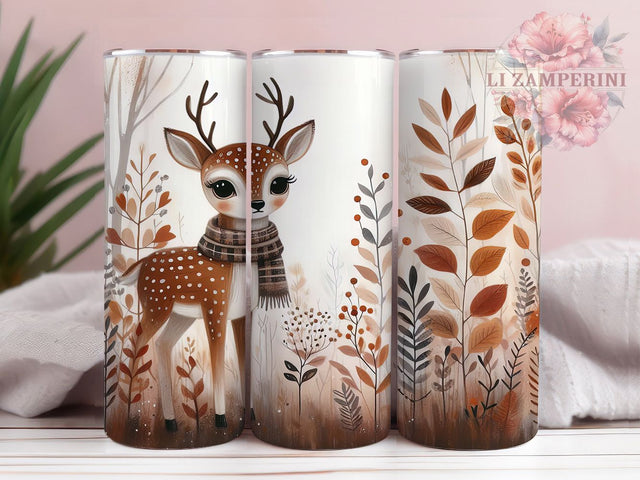 Rustic Deer & Leaves Fall Tumbler Wrap, Deer Tumbler Wrap, 20oz Sublimation, Fall Forest Cup, Woodland Tumbler Design, Nature Mug Wrap, Rustic Fall Tumbler Sublimation Li Zamperini 