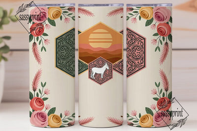 Rustic Desert Floral 20oz Tumbler Wrap Sublimation sassyprint 