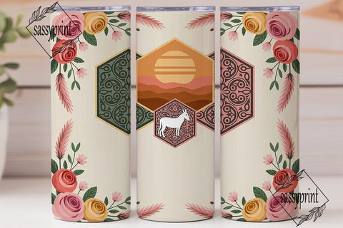 Rustic Desert Floral 20oz Tumbler Wrap Sublimation sassyprint 