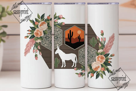 Rustic Desert Floral 20oz Tumbler Wrap Sublimation sassyprint 
