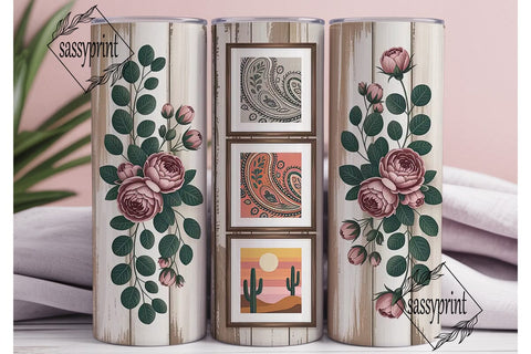Rustic Desert Floral 20oz Tumbler Wrap Sublimation sassyprint 