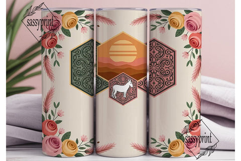 Rustic Desert Floral 20oz Tumbler Wrap Sublimation sassyprint 