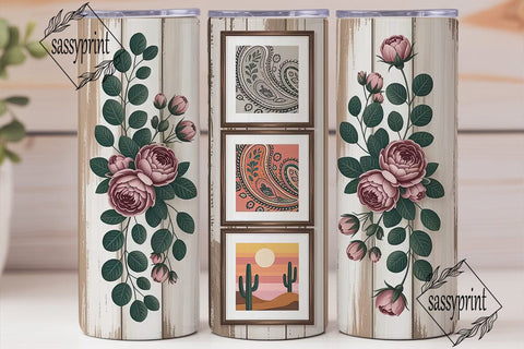 Rustic Desert Floral 20oz Tumbler Wrap Sublimation sassyprint 