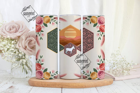 Rustic Desert Floral 20oz Tumbler Wrap Sublimation sassyprint 