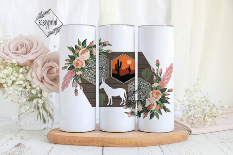 Rustic Desert Floral 20oz Tumbler Wrap Sublimation sassyprint 