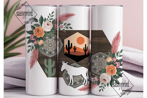 Rustic Desert Floral 20oz Tumbler Wrap Sublimation sassyprint 