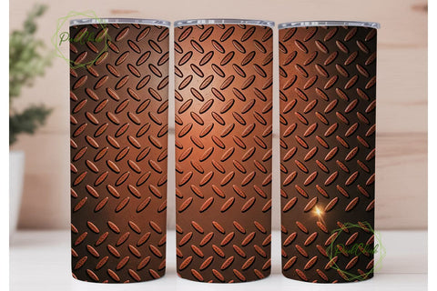 Rustic Diamond Plate 20oz Tumbler Wrap Sublimation PixelChick 