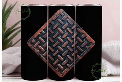 Rustic Diamond Plate 20oz Tumbler Wrap Sublimation PixelChick 