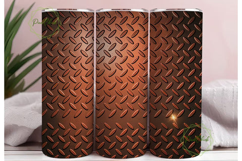 Rustic Diamond Plate 20oz Tumbler Wrap Sublimation PixelChick 