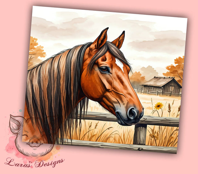 Rustic Draft Horse 20oz Tumbler, Farm Life Tumbler, 20oz Wrap, Sublimation Tumbler, Horse Lover Gift, Equine Decor Tumbler, Rustic Farm Tumbler Sublimation Lara' s Designs 
