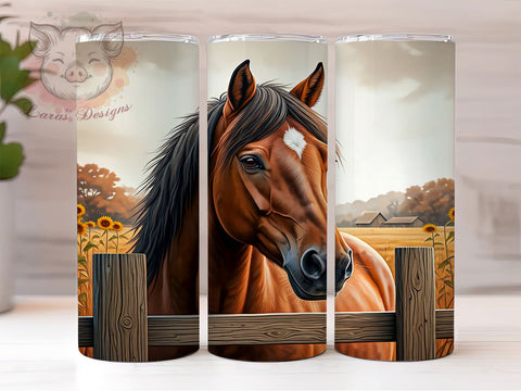 Rustic Draft Horse 20oz Tumbler, Farm Life Tumbler, 20oz Wrap, Sublimation Tumbler, Horse Lover Gift, Equine Decor Tumbler, Rustic Farm Tumbler Sublimation Lara' s Designs 