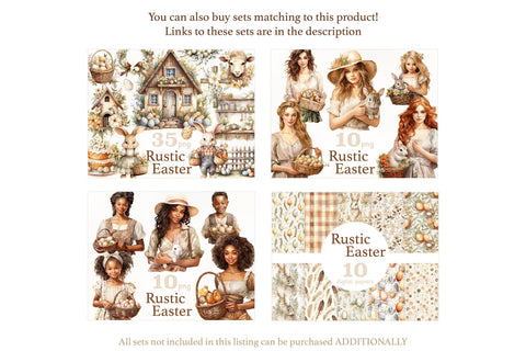 Rustic Easter Clipart | Spring Clipart Bundle SVG GlamArtZhanna 