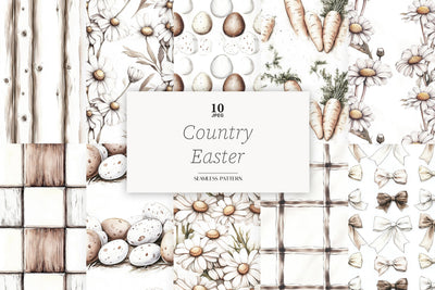 Rustic Easter Digital Paper | Country Pattern Digital Pattern GlamArtZhanna 